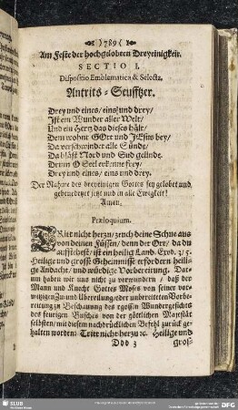 Am Feste der hochgelobten Dreyeingkeit