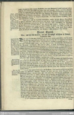 Viertes Capitul. Wer, und wo sich jeder, um das Dreyßigst abführen zu können, anzumelden habe