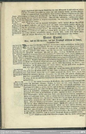 Viertes Capitul. Wer, und wo sich jeder, um das Dreyßigst abführen zu können, anzumelden habe