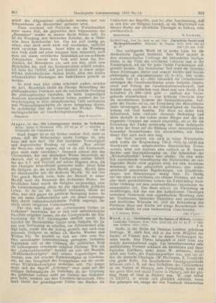 262-263 [Rezension] Wood, H.G., Christianity and the Nature of History