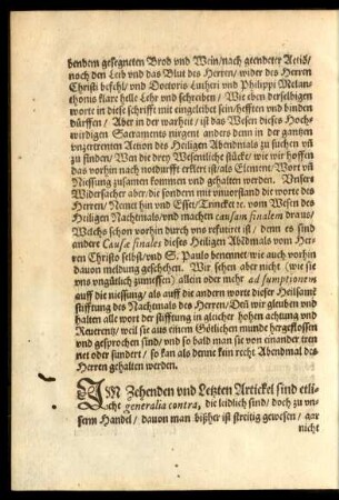 Im Zehenden und Letzten Artickel ...