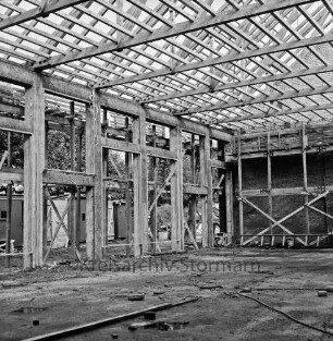 Sporthalle: Grundschule Hoisbüttel: Innenansicht der Baustelle
