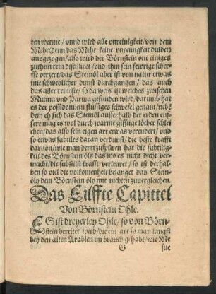 Das Eilffte Capittel Von Börnstein Ohle.