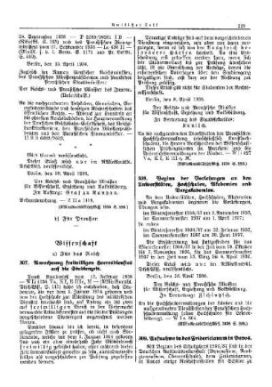 Anrechnung freiwilligen Heeresdienstes auf die Studienzeit : [Wissenschaft] ; [Für das Reich] ; [Amtliche Erlasse] ; [Amtlicher Teil]