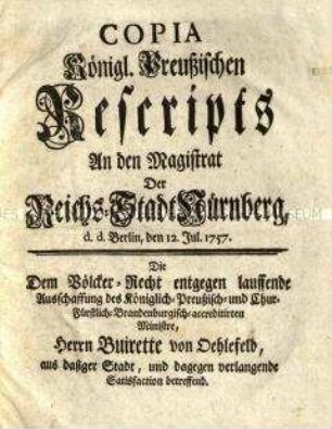 Sammelband zur Reichspolitik 1757