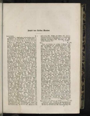 Inhalt des fünften Bandes