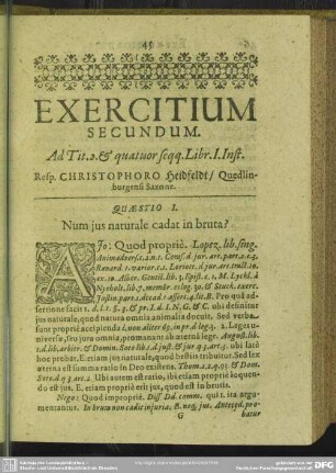 Exercitium Secundum