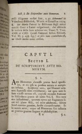 Sectio I. De Scriptoribus Ante Homerum.