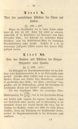 Titel X. Von den gegenseitigen Pflichten der Eltern und Kinder.