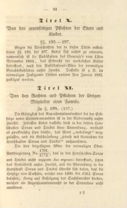 Titel X. Von den gegenseitigen Pflichten der Eltern und Kinder.