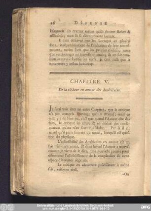 Chapitre V. De la tiédeur en amour des Américains.