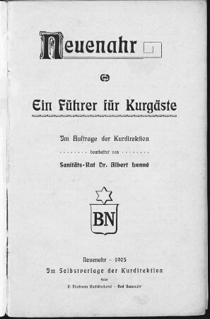 Neuenahr : ein Führer für Kurgäste