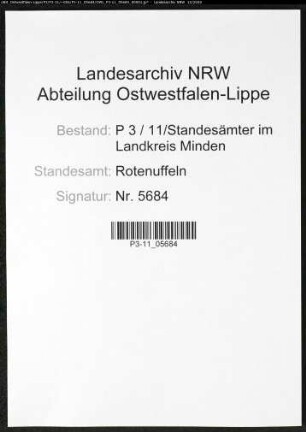 Sterberegister Standesamt Rothenuffeln