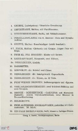 Mobiliar – Ölgemälde – Perserteppiche und Brücken – Ausgrabungen (Nr. 1-232)