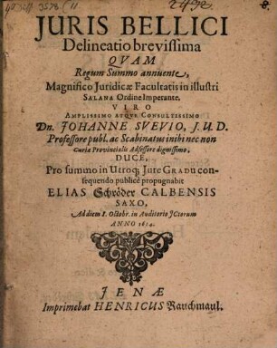 Iuris Bellici Delineatio Brevissima
