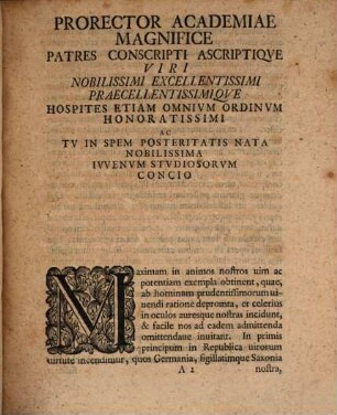 M. Fridericvs Strvnzivs Ordinis Philosophorvm Assessor ... Palatinvs Candidatis XXIIX Honores In Sapientiae Stvdio Svmmos XVI. Kalend. Novemb. A. MDCC XIV A Se Collatos Oratione Gloriam Henrici Pii Saxoniae Dvcis A Bernardi Frey Dingeri Calvmniis Vindicante Ac In Solemni Panegyri Habita Pariter Et Carmine Gratvlatorio Favstos Felices Fortvnatosqve Esse Precatvr