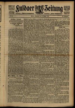Erste Ausgabe vom Samstag, den 18. August 1906.