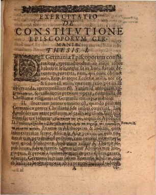 De Constitutione Episcoporum Germaniae. Exercitatio