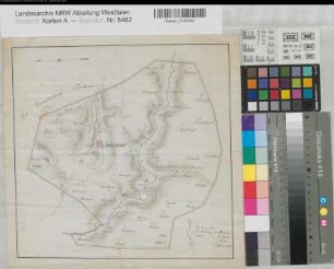 Neuenrade (Neuenrade) Municipalität (Ortsplan) (1810) (1 : 38 000) 28 x 28,5 kol. Zeichnung L. Brenschede KSA Nr. 179