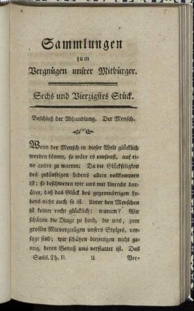 Sechs und Vierzigstes Stück.