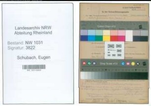 Entnazifizierung Eugen Schubach , geb. 11.12.1890 (Verw.Direktor)