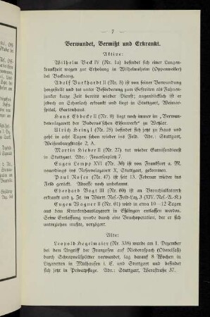 7-8, Verwundet, vermißt und erkrankt