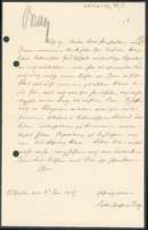 Brief von Sophie von Bray an David Heinrich Hoppe