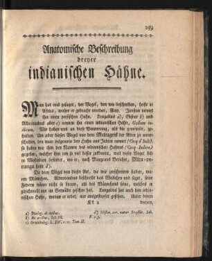 Anatomische Beschreibung dreyer indianischer Hähne
