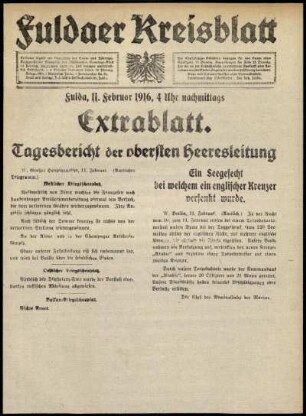 Ausgabe vom Freitag, den 11. Februar 1916.