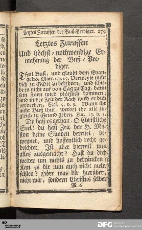 Letztes Zuruffen der Buß-Prediger.