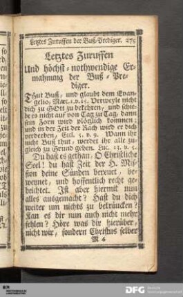 Letztes Zuruffen der Buß-Prediger.