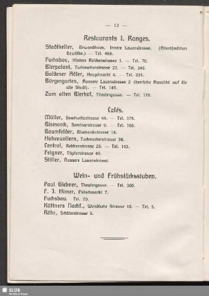 Restaurants I. Ranges