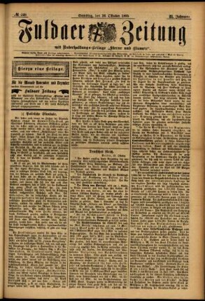 Erste Ausgabe vom Samstag, den 26. Oktober 1895.