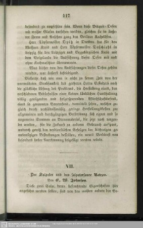 VII. Der Salpeter und das salpetersaure Natron