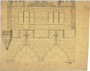 Billing, Hermann; Bretten (Baden-Württemberg), Marktplatz; Melanchthonhaus - Vorderfassade mit Inschrift (Ansicht)