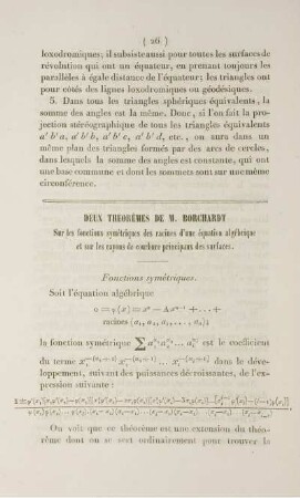 Deux théorèmes de M. Borchardt.