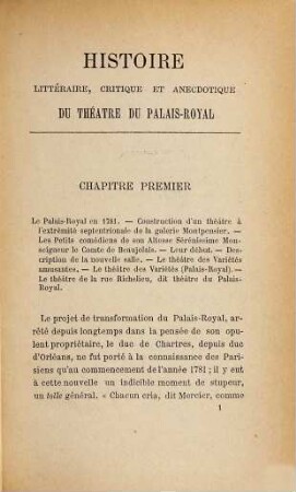 Histoire littéraire, critique et anecdotique du théâtre du Palais-Royal : 1784-1884