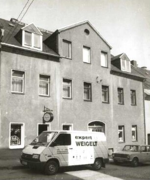 Marienberg, Töpferstraße 23. Wohnhaus mit Laden. Straßenansicht