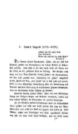 1. Jahn's Jugend (1778-1795)