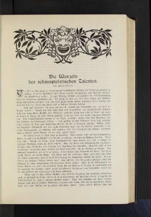 Die Wurzeln des schauspielerischen Talentes