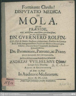 Disputatio medica de mola