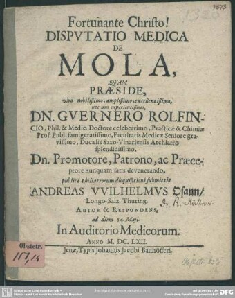 Disputatio medica de mola
