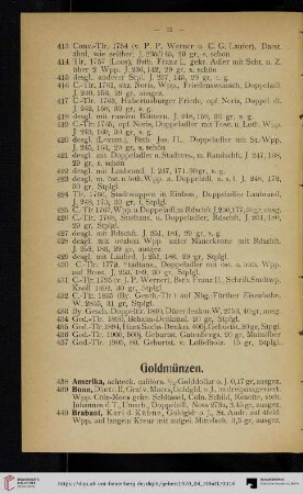 Goldmünzen (Nr. 438-454)