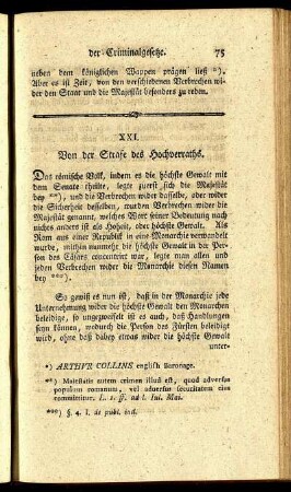 XXI. Von der Strafe des Hochverraths. - XXX. Vom Rechte der Begnadigung.