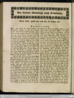 Am dritten Sonntage nach Trinitatis