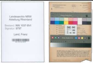 Entnazifizierung Franz Land , geb. 16.02.1896 ()