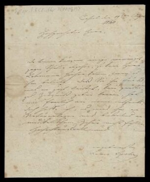 Brief von Louis Spohr an Friedrich Wilhelm Eichler