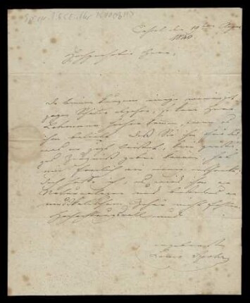 Brief von Louis Spohr an Friedrich Wilhelm Eichler