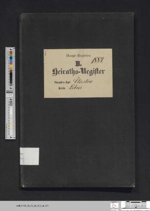 Heiratsregister Kliestow 1884