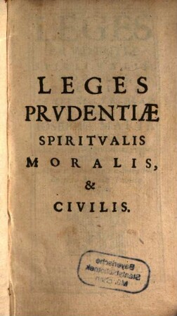 Leges prudentiae spiritualis